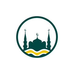 Canvas Print - Islamic schoo logo design with icon or symbol of mosque