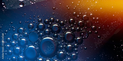 Fotomural abstract bubbles in colorful liquid panoramic format