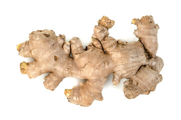 Wall Mural - fresh ginger root isolated on white background