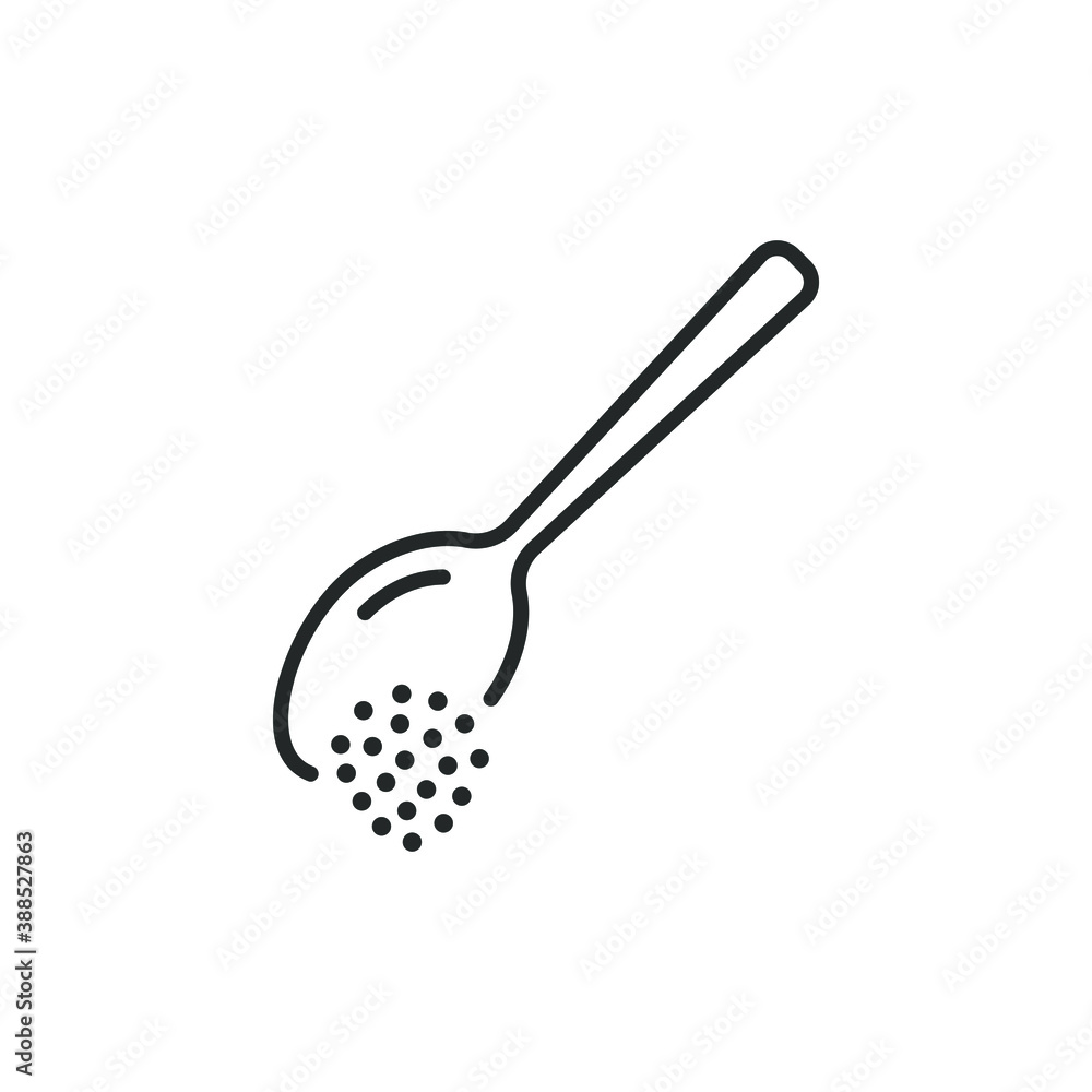Spoon sugar powder icon isolated on white background. Vector ...
