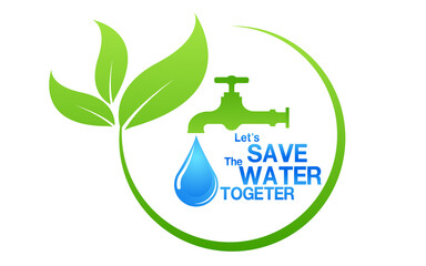 Sticker - World Water Day Save Nature Concept Stock Vector