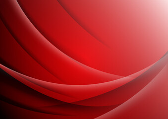 Abstract red curve overlap background with shadow.