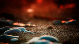 Fototapeta  - beach pebbles at dusk