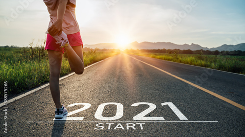Fotografía New year 2021 or start straight concept