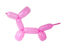 Balloon Pink Dog Craft Isolated On The White