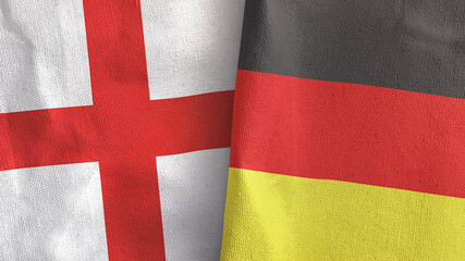 Wall Mural - Germany and England two flags textile cloth 3D rendering