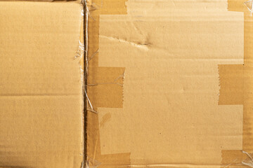 Wall Mural - cardboard box texture with creases and adhesive tape