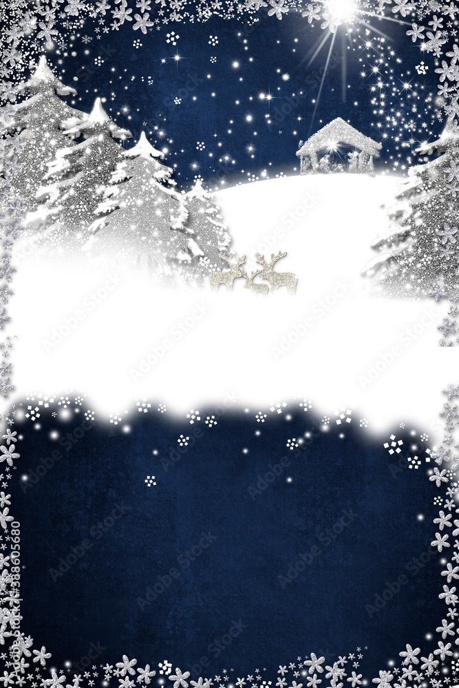 Christmas Nativity Scene greetings cards Stock Illustration | Adobe Stock
