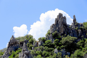 Canvas Print - mountain rocks on sky backgound