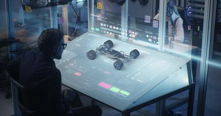 Professional engineer developing modern car design