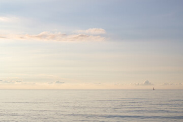 Wall Mural - Sunset at Baltic Sea - view with ship