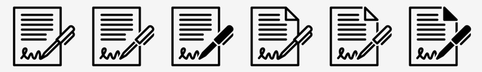 Wall Mural - contract signature sign | pen signing icon isolated vector