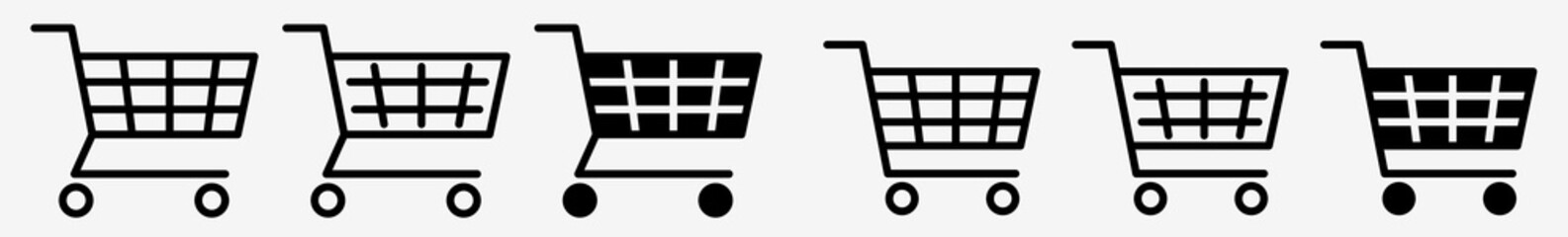 Wall Mural - shopping cart icon set | shopping carts vector illustration logo | shopping cart icons isolated coll