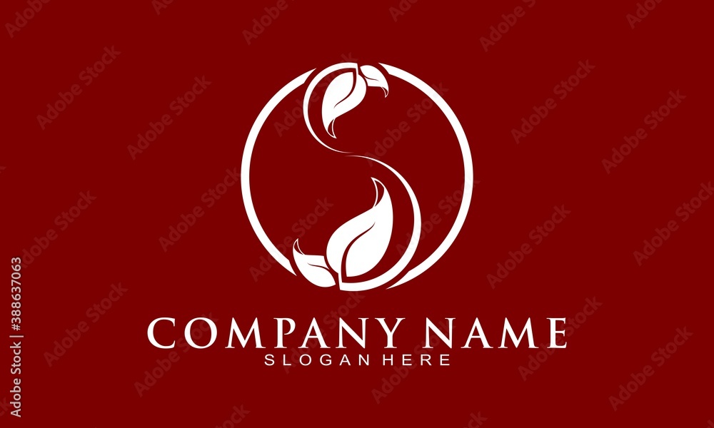 Letter s with leaf illustration vector logo Stock Vector | Adobe Stock