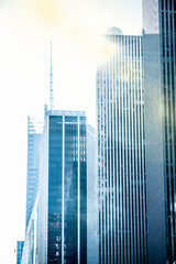 Fototapete - Modern city buildings with morning light