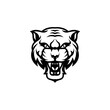 angry tiger head vector on white background