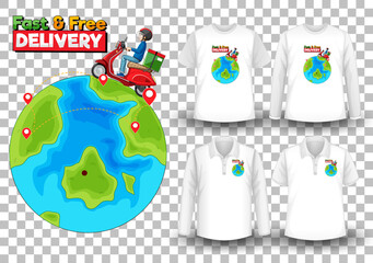 Poster - Set of mockup shirt with delivery theme