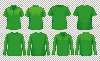 Set of different types of shirt in same color