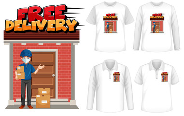 Poster - Set of mockup shirt with delivery theme