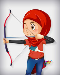 Wall Mural - Female muslim archer character