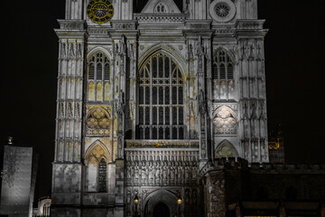 ウェストミンスター寺院の夜景（イギリス・ロンドン）