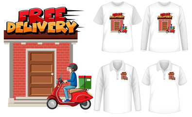 Poster - Set of mockup shirt with delivery theme