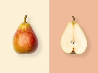 Layout of pear. Creative food concept. Flat lay