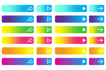Wall Mural - set of multicolored rectangular buttons. vector icons for the internet. click strips on the site. st