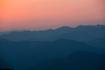 Wall Mural - 玉置神社から見た山々の夕景