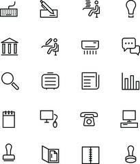 Canvas Print - 
Flat Office Vector Icons 
