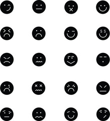 Canvas Print - 
Smiley Colored Vector Icons 
