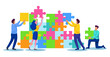 © Andreas - Teamwork business connecting puzzle together.People connecting puzzle teamwork concept.