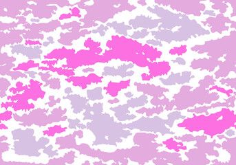 Wall Mural - Girly Camo. pink texture military camouflage repeats seamless army background. cow texture pink, white and gray print