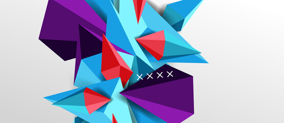 3d low poly abstract shape background vector illustration