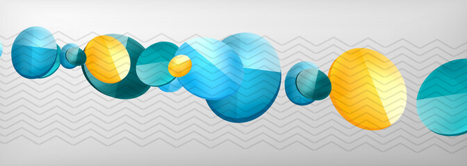 Abstract glossy round shapes vector background. Vector futuristic illustration for covers, banners, flyers and posters and other