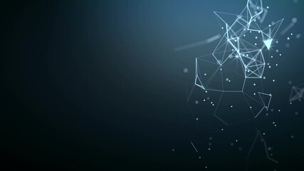 Abstract background. Molecules technology with polygonal shapes, connecting dots and lines. Connection structure. Big data visualization. 