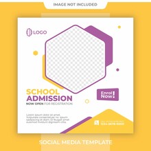 Editable School Admission Social Media Banner Template Post