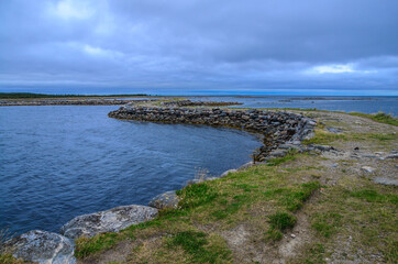 Dam connecting the Big Solovetsky Island and the island Muksalma