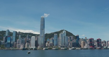 Wall Mural - Hong Kong city with blue sky