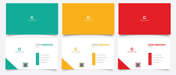 Vector modern clean business card template. Flat design