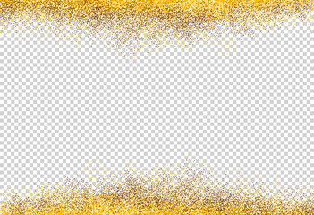 Gold glitter particles isolate on png or transparent  background with sparkling  snow, star light  for Christmas, New Year, Birthdays, Special event, luxury card,  rich style.  vector illustration