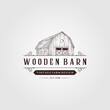 wooden barn logo vintage illustration design, vintage farm logo design