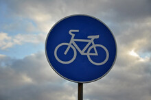 Road Sign Bicycle Road On Sky
