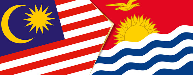 Malaysia and Kiribati flags, two vector flags.