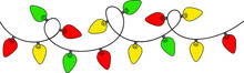 Colorful Christmas Lights . Colorful Holiday Lights Illustration