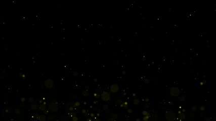 Wall Mural - golden particle dust abstract background the glitter floats up beautifully. glittering gold particle