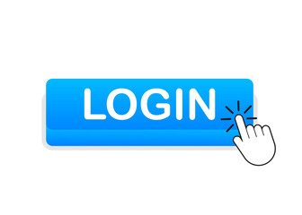Wall Mural - login. web banner. arrow, cursor icon. arrow vector icon. hand click. vector stock illustration.