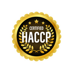 Sticker - HACCP Certified icon on white background. Vector stock illustration.