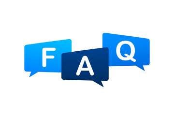 Canvas Print - Frequently asked questions FAQ banner. Computer with question icons. Vector stock illustration.