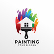 © nrsha - House painting logo design vector template